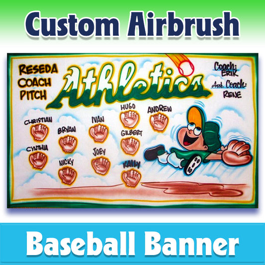 Airbrush Baseball Banner - Athletics -1020