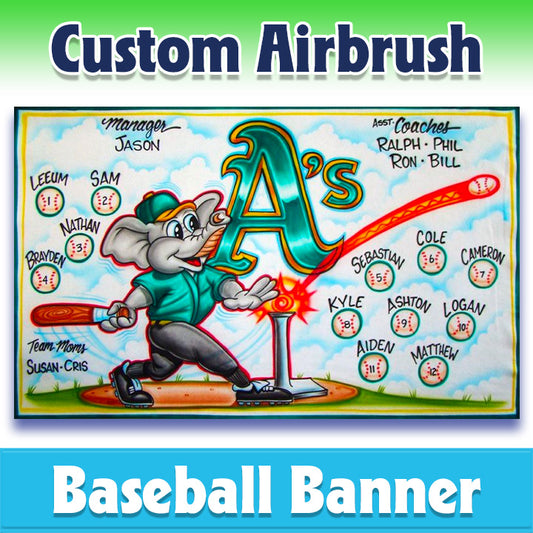 Airbrush Baseball Banner - Athletics -1023