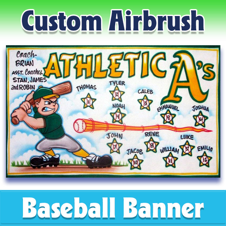 Airbrush Baseball Banner - Athletics -1024