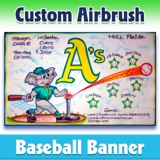 Airbrush Baseball Banner - Athletics -1025