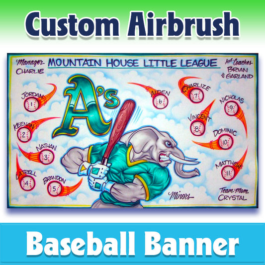 Airbrush Baseball Banner - Athletics -1027