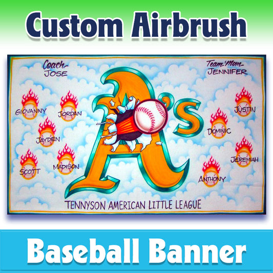 Airbrush Baseball Banner - Athletics -1028