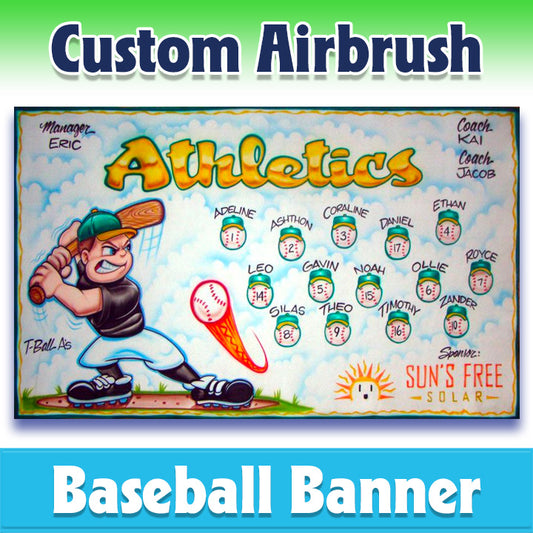 Airbrush Baseball Banner - Athletics -1029