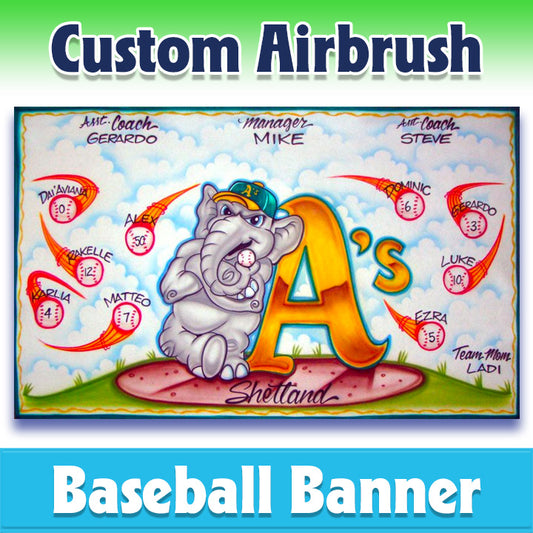 Airbrush Baseball Banner - Athletics -1030