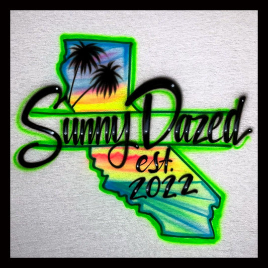 Airbrushed T-shirt - California - Beach - Your Words