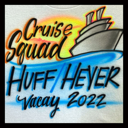 Airbrushed T-Shirt - Cruise - Ocean - Cruise Ship - Family Vacation