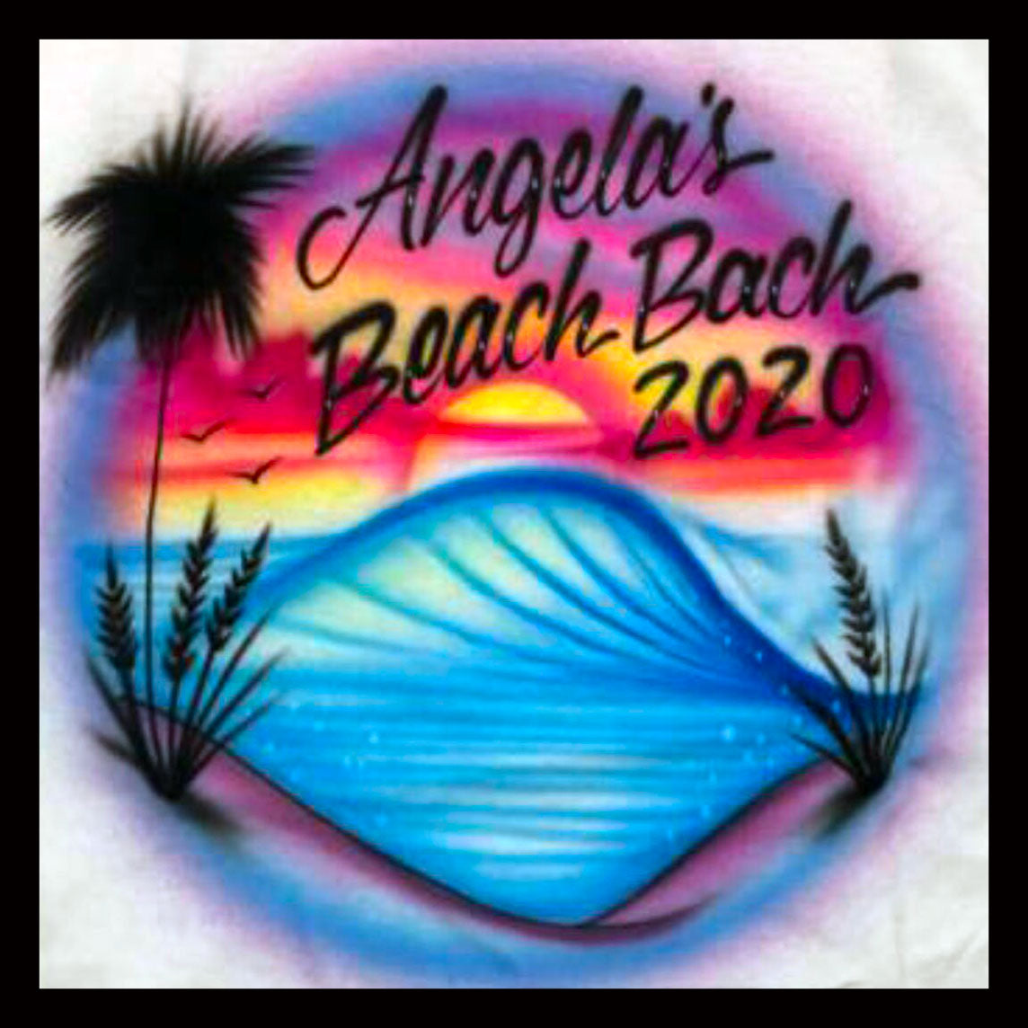 Airbrush T-shirt - Bach - Bachelorette - Beach - Personalized