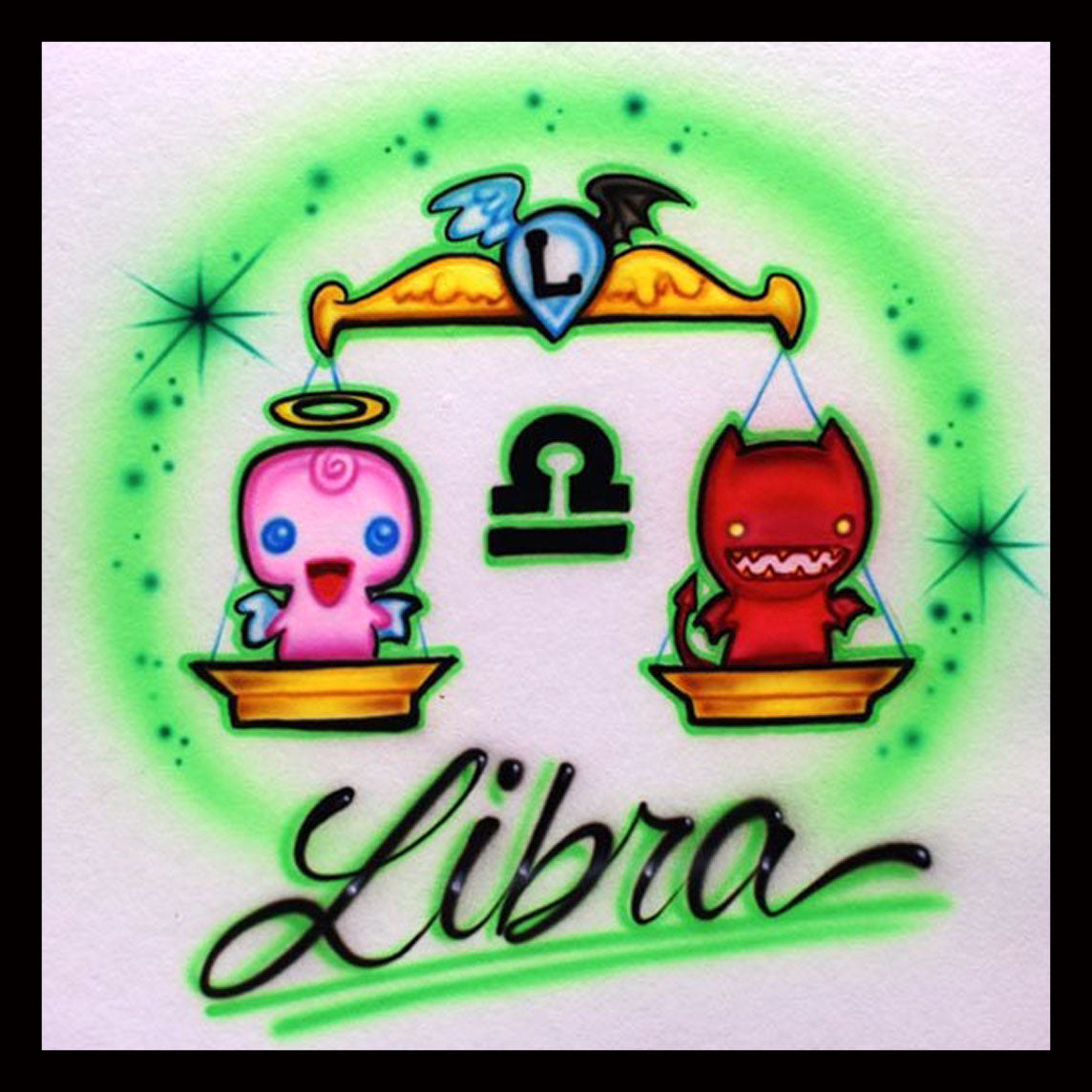 Airbrush T-shirt - Libra - Zodiac