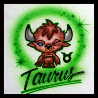 Airbrush T-shirt - Taurus - Zodiac