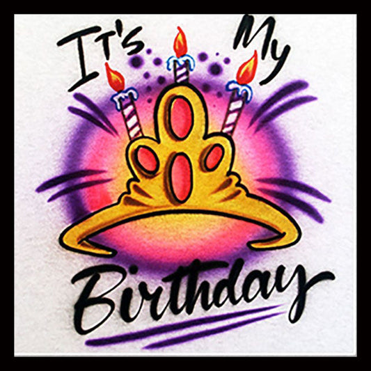 Airbrushed T-shirt - It's My Birthday - Tiera