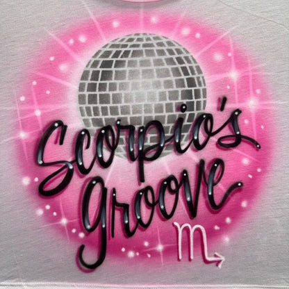 Zodiac sign with disco ball airbrushed t-shirt