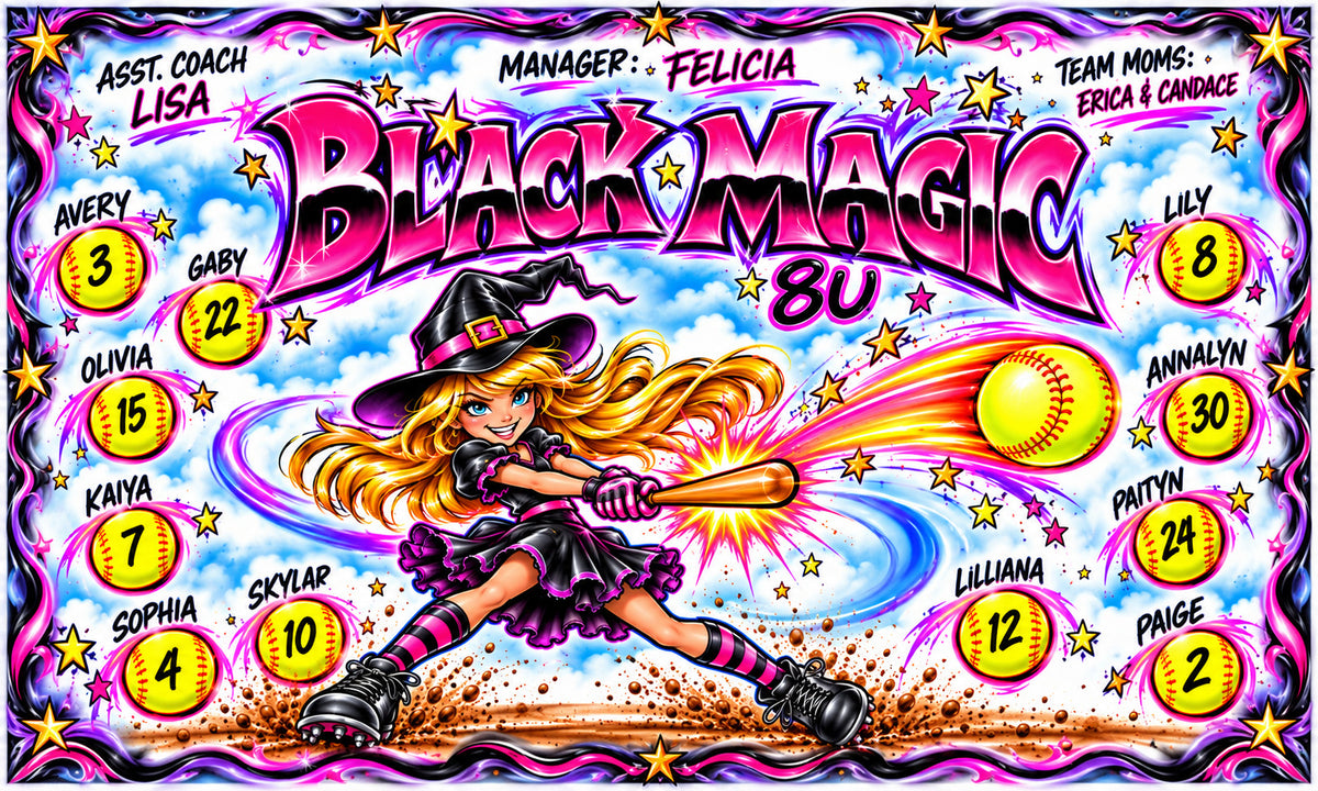 Black Magic Custom Softball Team Banner – AirePrintz