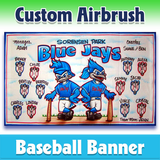 Airbrush Baseball Banner - Blue Jays -1001