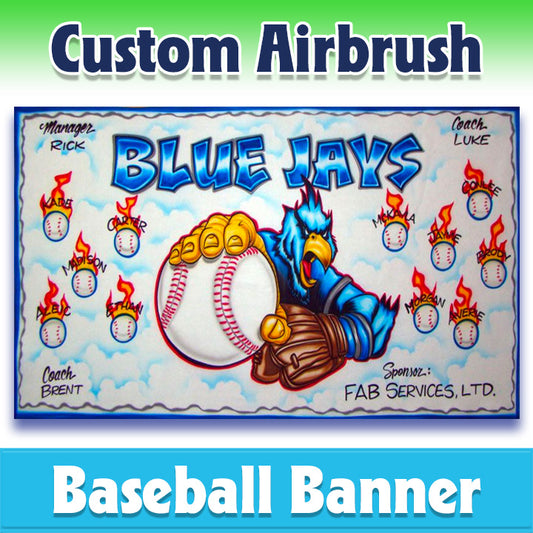 Airbrush Baseball Banner - Blue Jays -1003