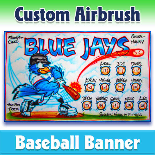Airbrush Baseball Banner - Blue Jays -1005