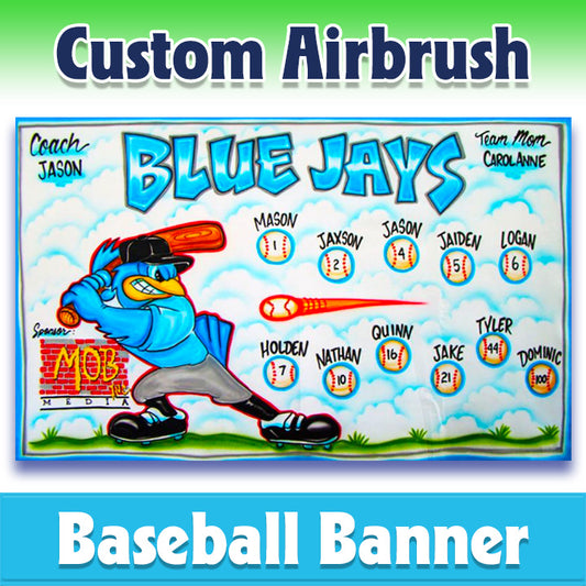 Airbrush Baseball Banner - Blue Jays -1006