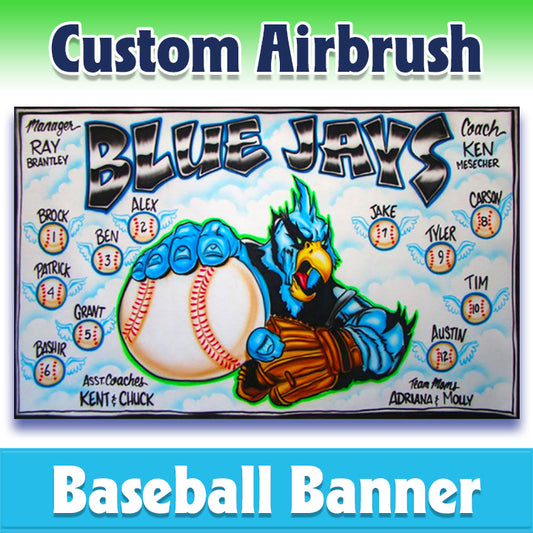 Airbrush Baseball Banner - Blue Jays -1007