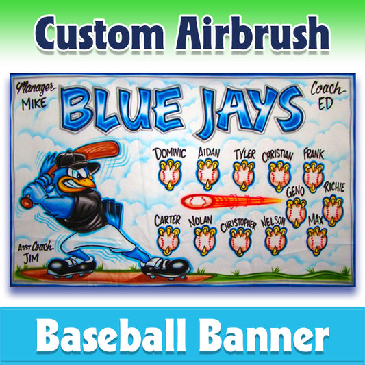 Airbrush Baseball Banner - Blue Jays -1009