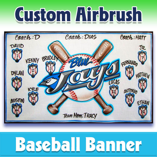 Airbrush Baseball Banner - Blue Jays -1010