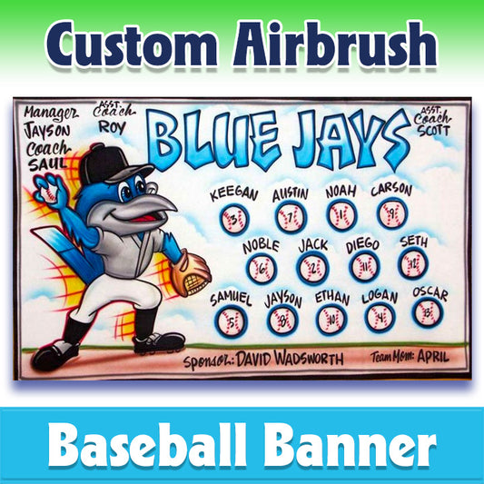 Airbrush Baseball Banner - Blue Jays -1011