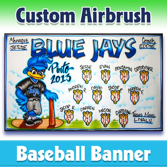 Airbrush Baseball Banner - Blue Jays -1012