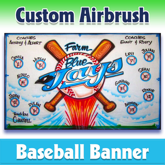 Airbrush Baseball Banner - Blue Jays -1013