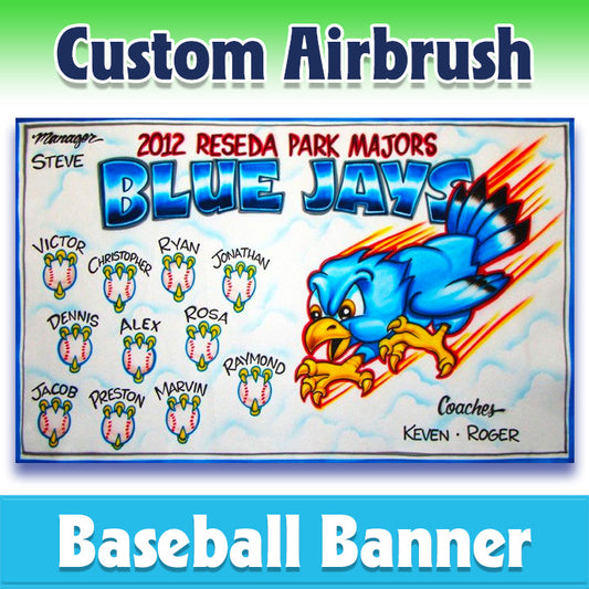 Airbrush Baseball Banner - Blue Jays -1014