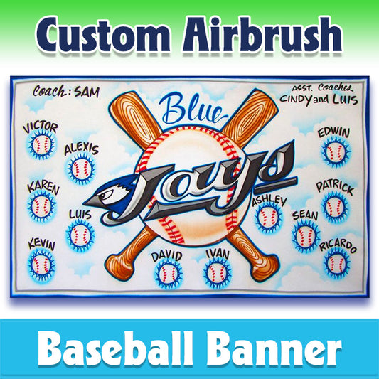 Airbrush Baseball Banner - Blue Jays -1015