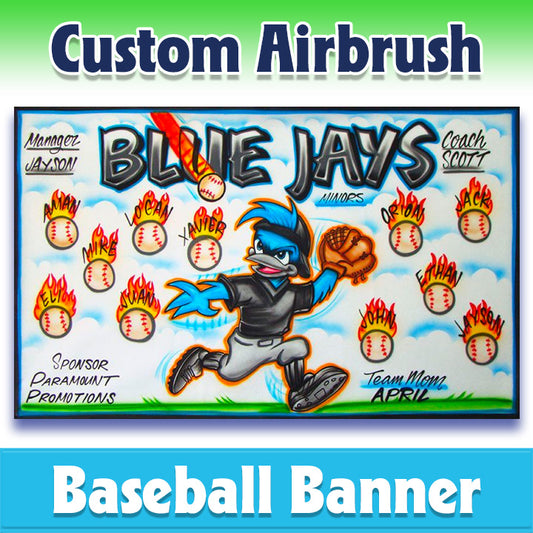 Airbrush Baseball Banner - Blue Jays -1016