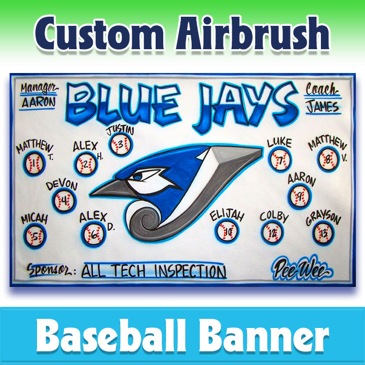 Airbrush Baseball Banner - Blue Jays -1020