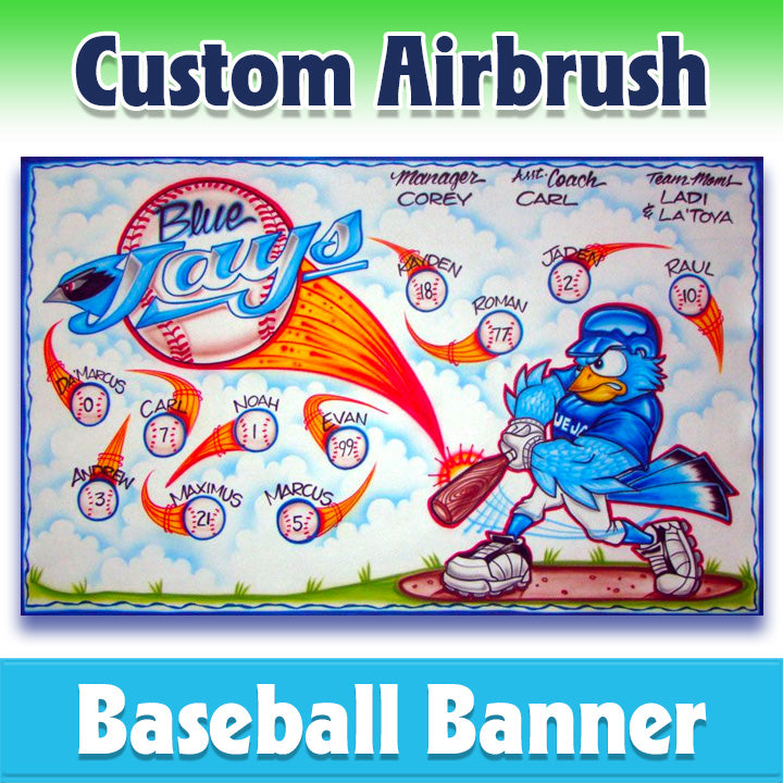 Airbrush Baseball Banner - Blue Jays -1025