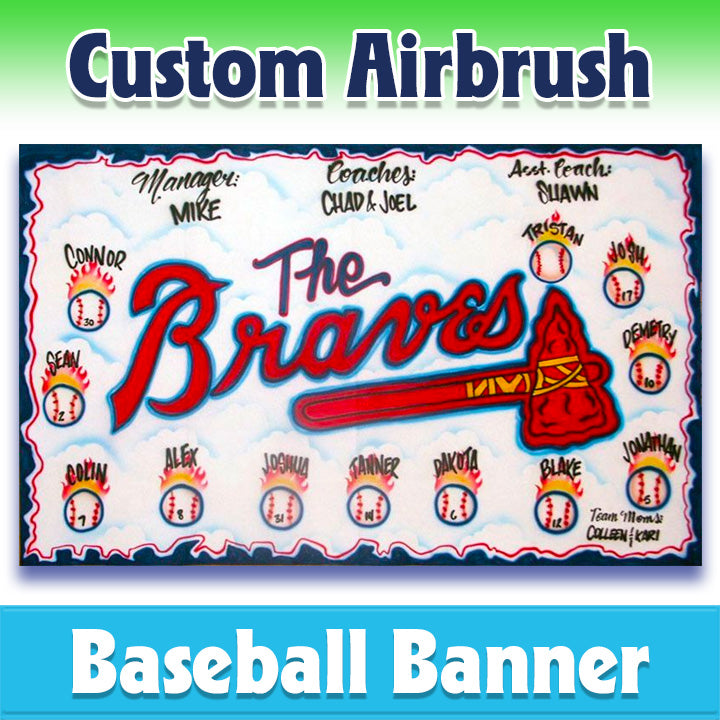 Airbrush Baseball Banner - Braves -1001