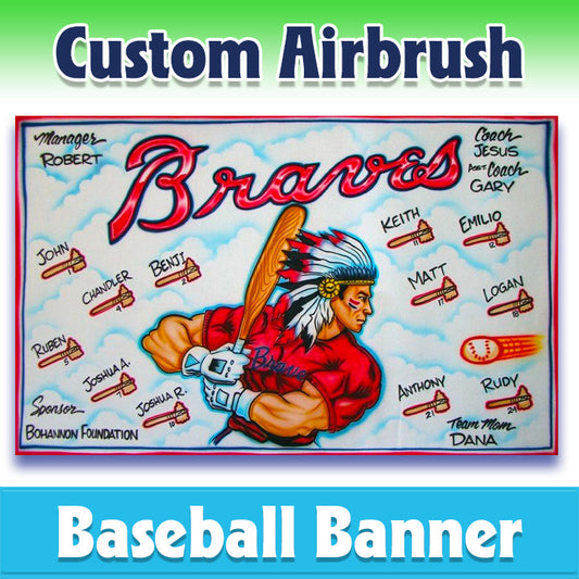 Airbrush Baseball Banner - Braves -1002