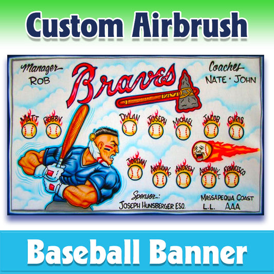 Airbrush Baseball Banner - Braves -1003