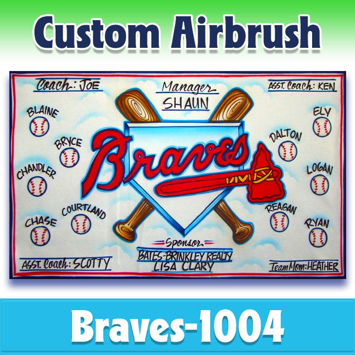 Airbrush Baseball Banner - Braves -1004