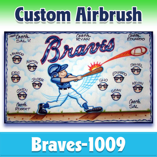 Airbrush Baseball Banner - Braves -1009
