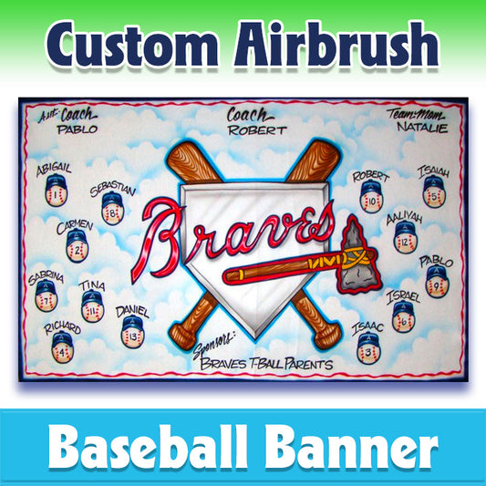 Airbrush Baseball Banner - Braves -1010