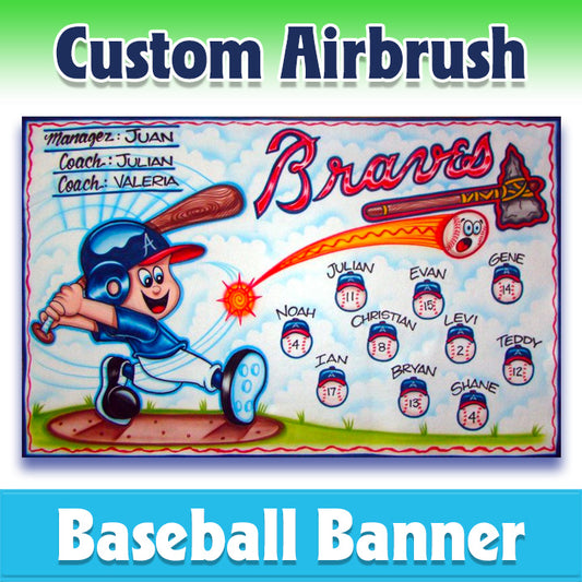 Airbrush Baseball Banner - Braves -1011