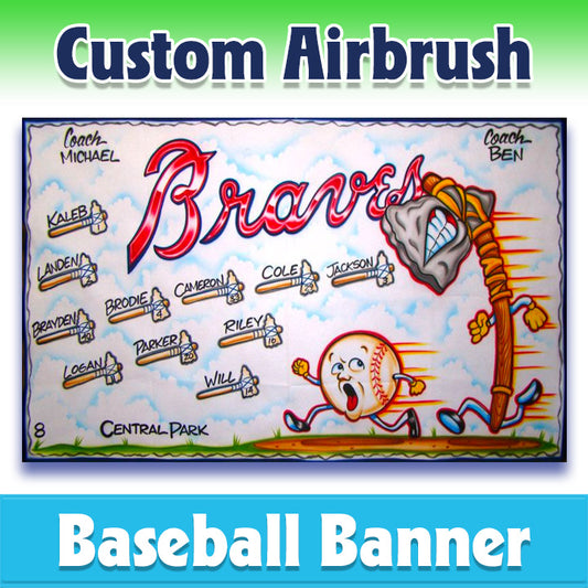 Airbrush Baseball Banner - Braves -1012