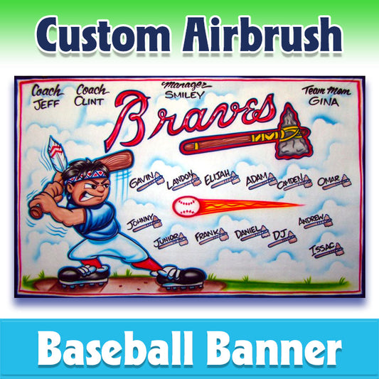 Airbrush Baseball Banner - Braves -1013