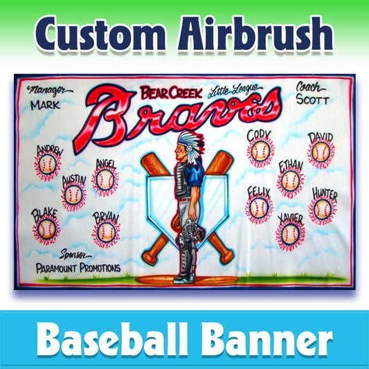 Airbrush Baseball Banner - Braves -1016