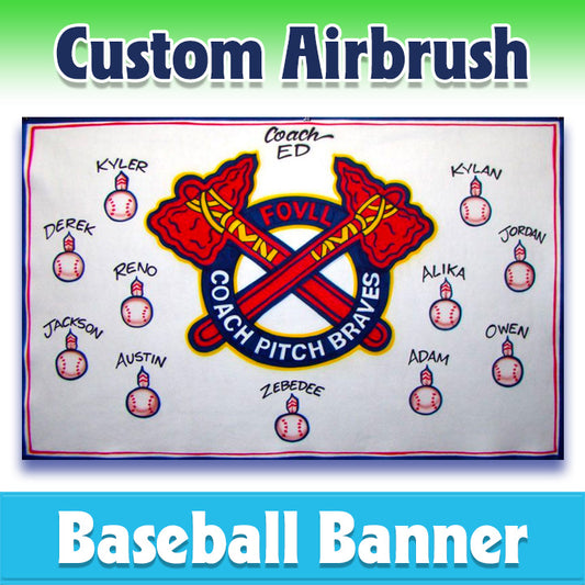 Airbrush Baseball Banner - Braves -1018