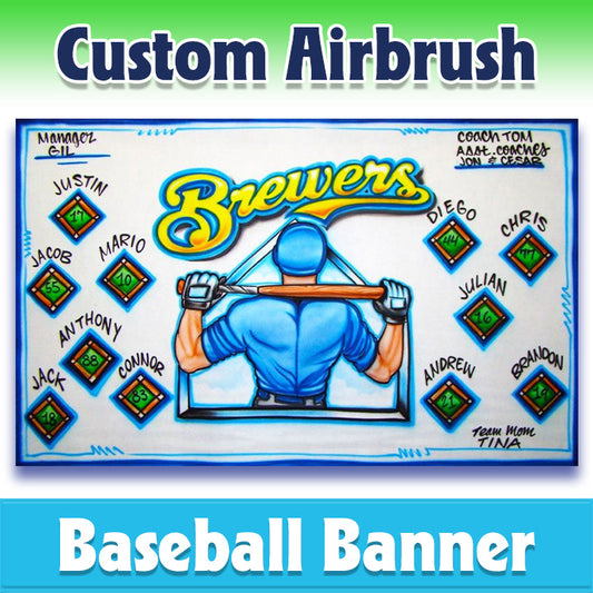 Airbrush Baseball Banner - Brewers -1002