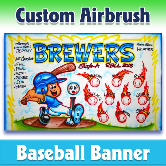Airbrush Baseball Banner - Brewers -1003