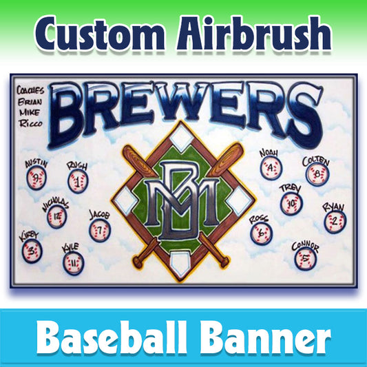 Airbrush Baseball Banner - Brewers -1005