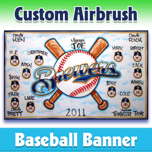 Airbrush Baseball Banner - Brewers -1007