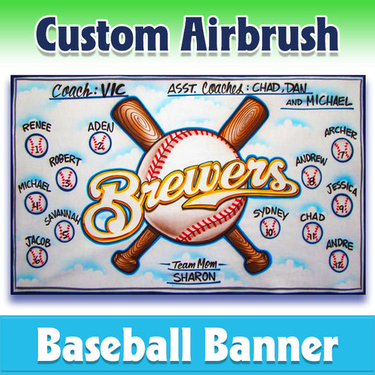 Airbrush Baseball Banner - Brewers -1009