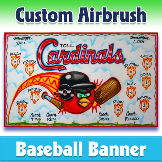 Airbrush Baseball Banner - Cardinals -1002