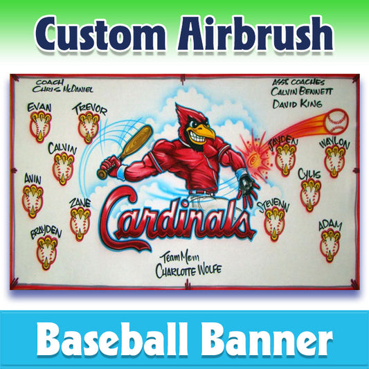 Airbrush Baseball Banner - Cardinals -1003