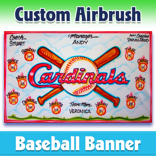 Airbrush Baseball Banner - Cardinals -1004